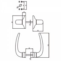 doppia maniglia AMINA disegno tecnico